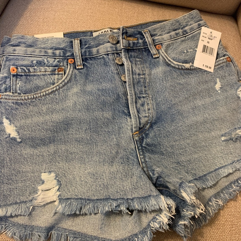 Authentic NWT Agolde Parker cut off shorts